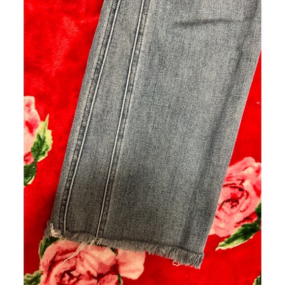 KUT High Rise Flare Jeans Women’s 4 Gray Raw Hem Soft Grunge - Picture 8 of 16